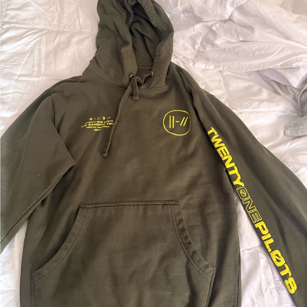 Olive Green Graphic Hoodie